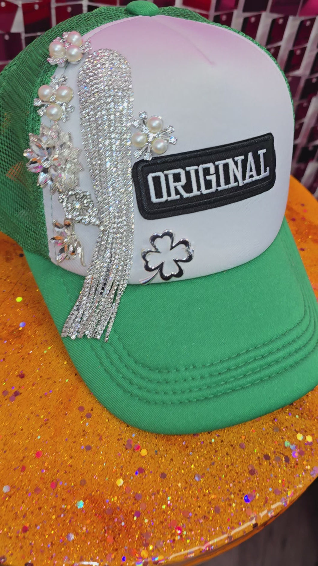 Custom green hat