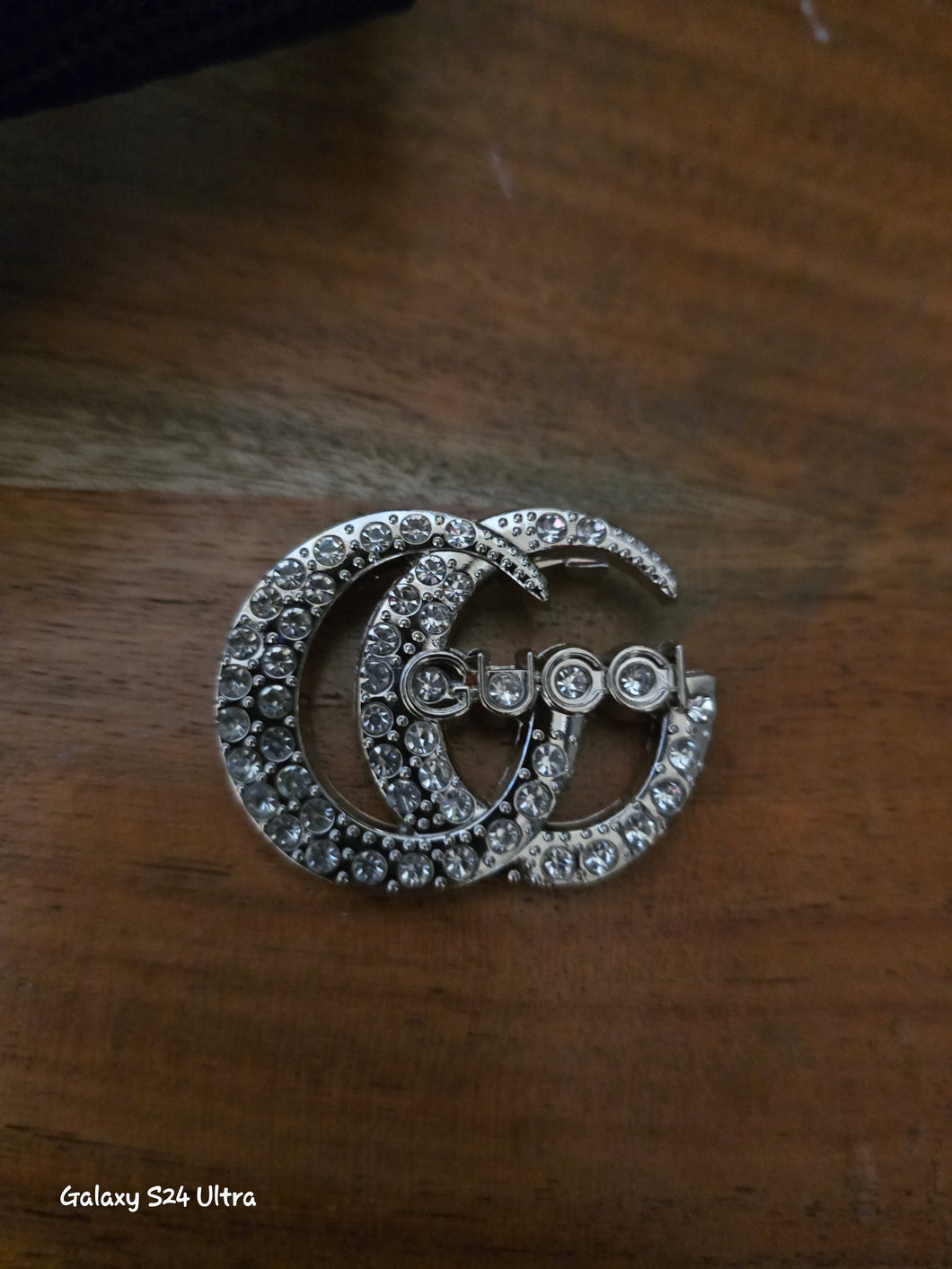 Gucci silver tone brooch