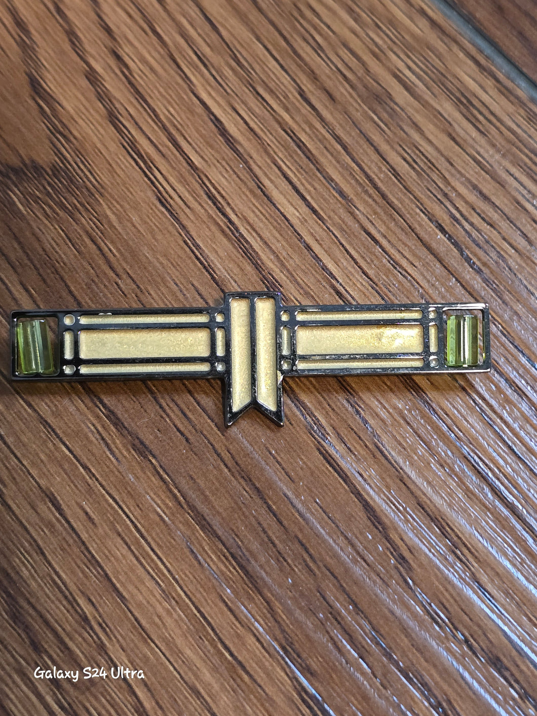 Yellow enamel badge brooch