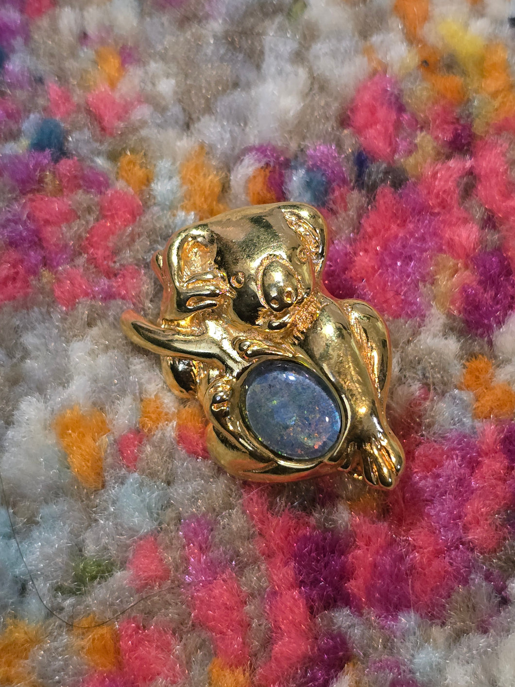 Koala bear opal brooch